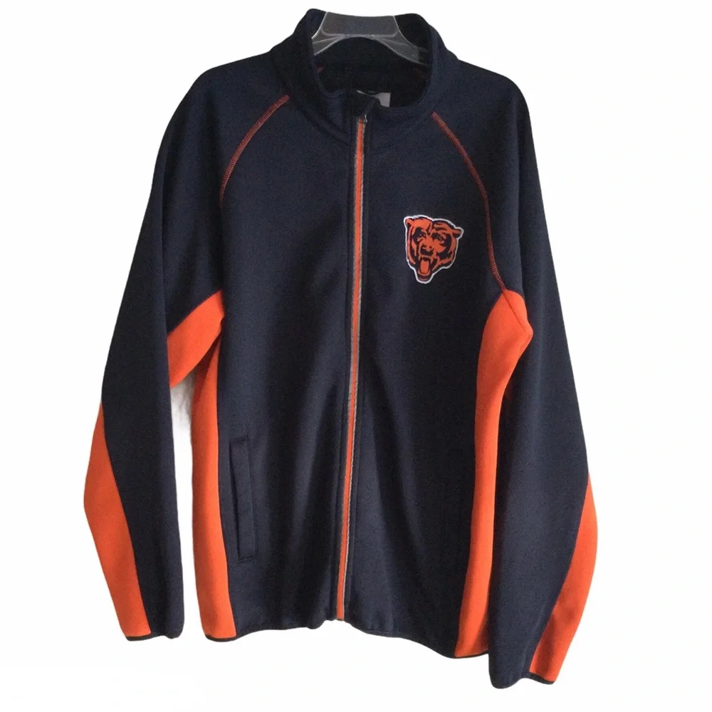 NFL Men’s Chicago Bears Football Fleece Zip Up Jacket Blue Sz XL